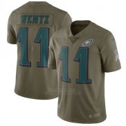 Camiseta NFL Limited Nino Philadelphia Eagles Philadelphia Eagles 11 Wentz 2017 Salute To Service Verde